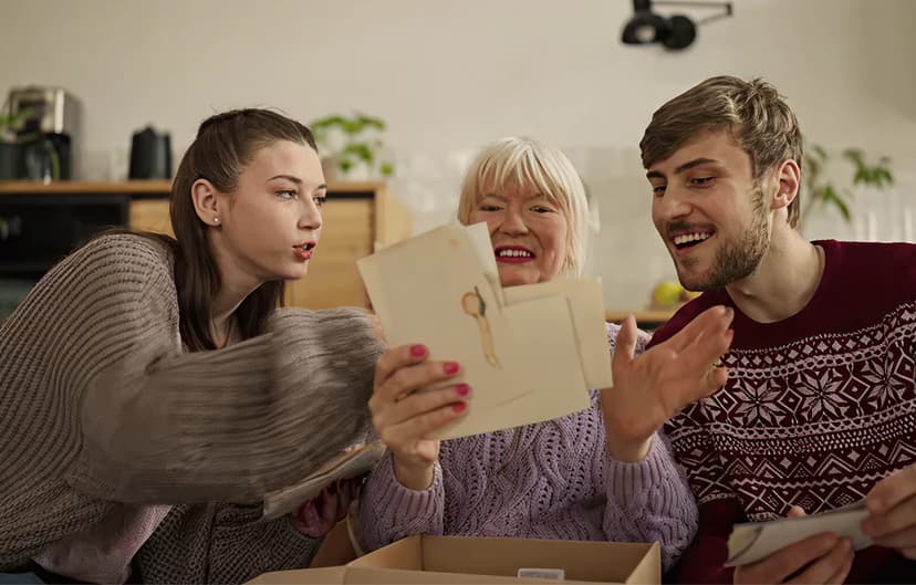 Grandma sharing old photos